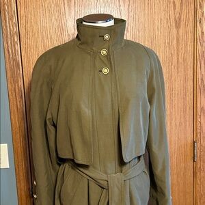 Gallery Trench Coat Women’s Size 10P‎ Military Style Outerwear Classic MIDI